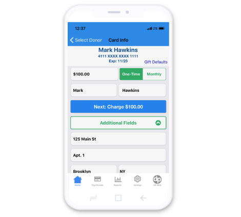 DonorPerfect Mobile App Payment Processing